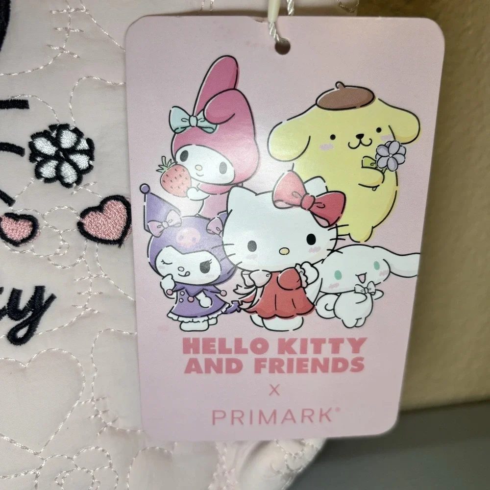 Hello Kitty X Primark Pink Quilted Hearts Make Up Toiletries Bag Travel New Tag
